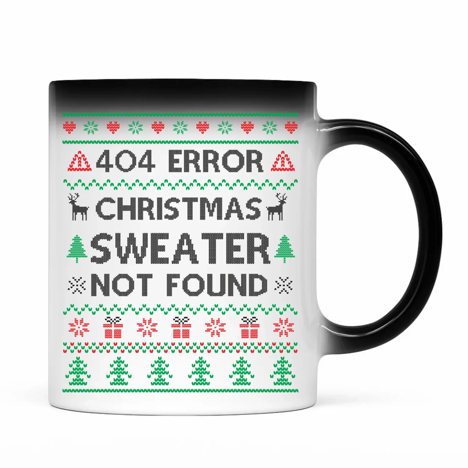 Kubek magiczny świąteczny - Error 404 Christmas sweater not found BN107 - StoryCups.pl