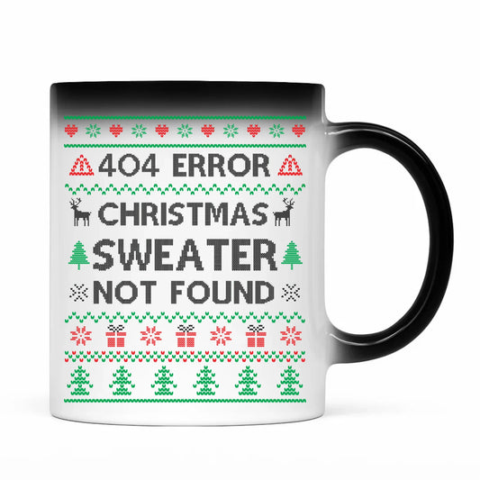 Kubek magiczny świąteczny - Error 404 Christmas sweater not found BN107 - StoryCups.pl