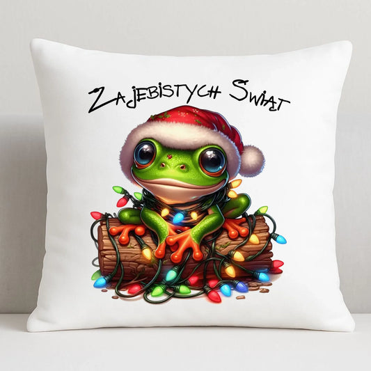 Poduszka świąteczna - Żaba - Żajebistych Świąt BN106 - StoryCups.pl