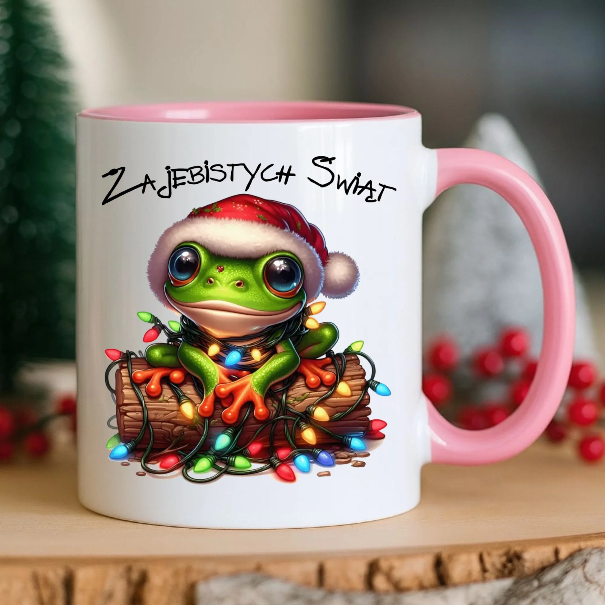 Kubek świąteczny - Żaba - Żajebistych Świąt BN106 - StoryCups.pl