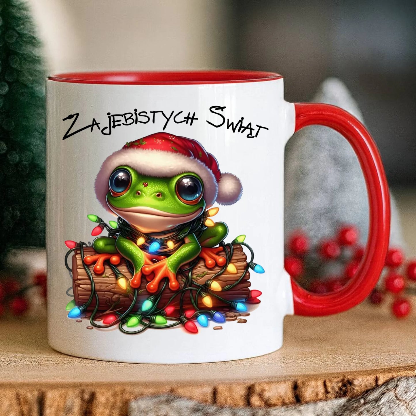 Kubek świąteczny - Żaba - Żajebistych Świąt BN106 - StoryCups.pl