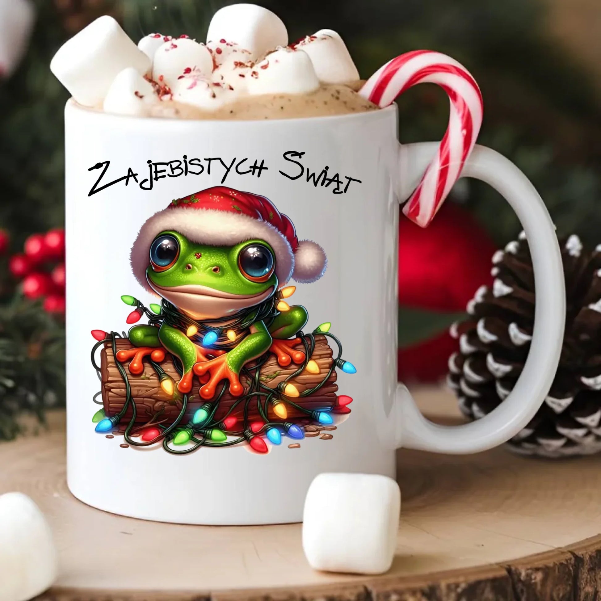 Kubek świąteczny - Żaba - Żajebistych Świąt BN106 - StoryCups.pl