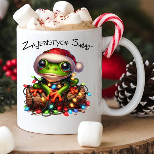 Kubek świąteczny - Żaba - Żajebistych Świąt BN106 - StoryCups.pl
