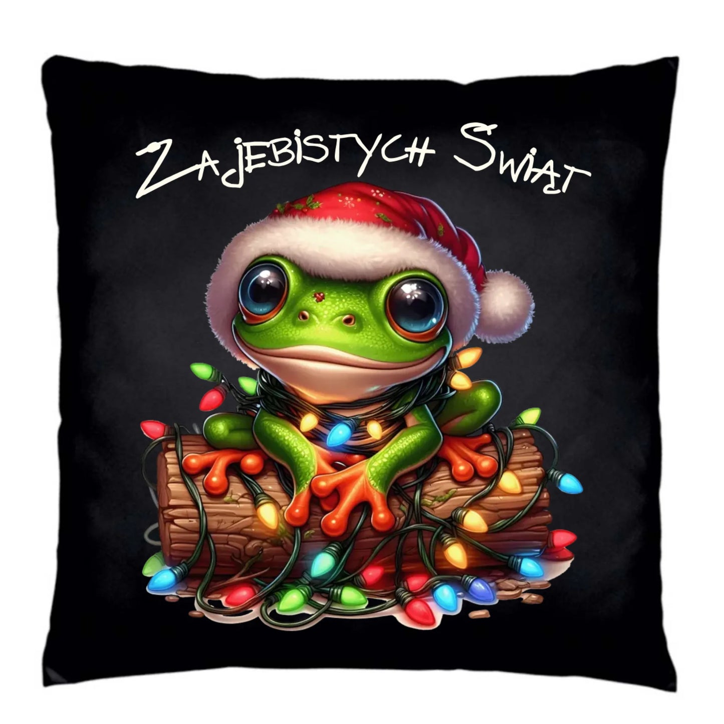 Poduszka dekoracyjna świąteczna - Żaba - Żajebistych Świąt BN106 - StoryCups.pl