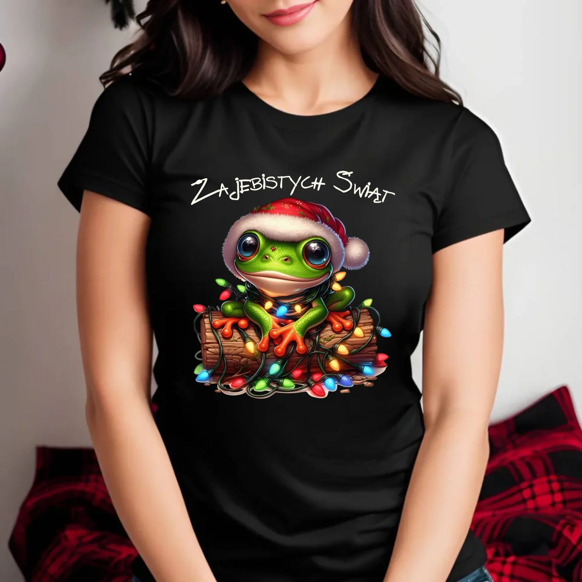 Koszulka damska świąteczna - Żaba - Żajebistych Świąt BN106 - StoryCups.pl