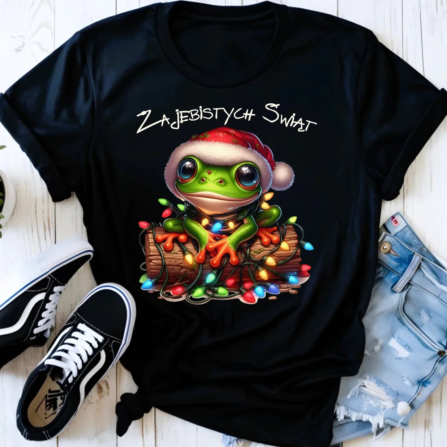 Koszulka damska świąteczna - Żaba - Żajebistych Świąt BN106 - StoryCups.pl