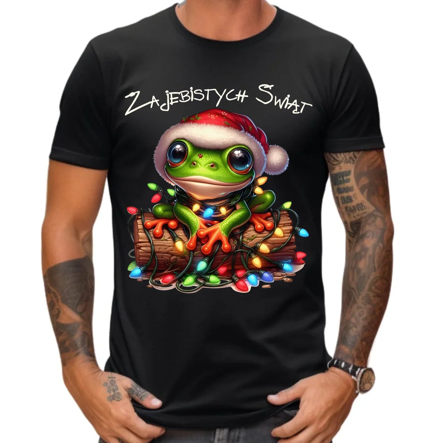 Koszulka męska świąteczna - Żaba - Żajebistych Świąt BN106 - StoryCups.pl