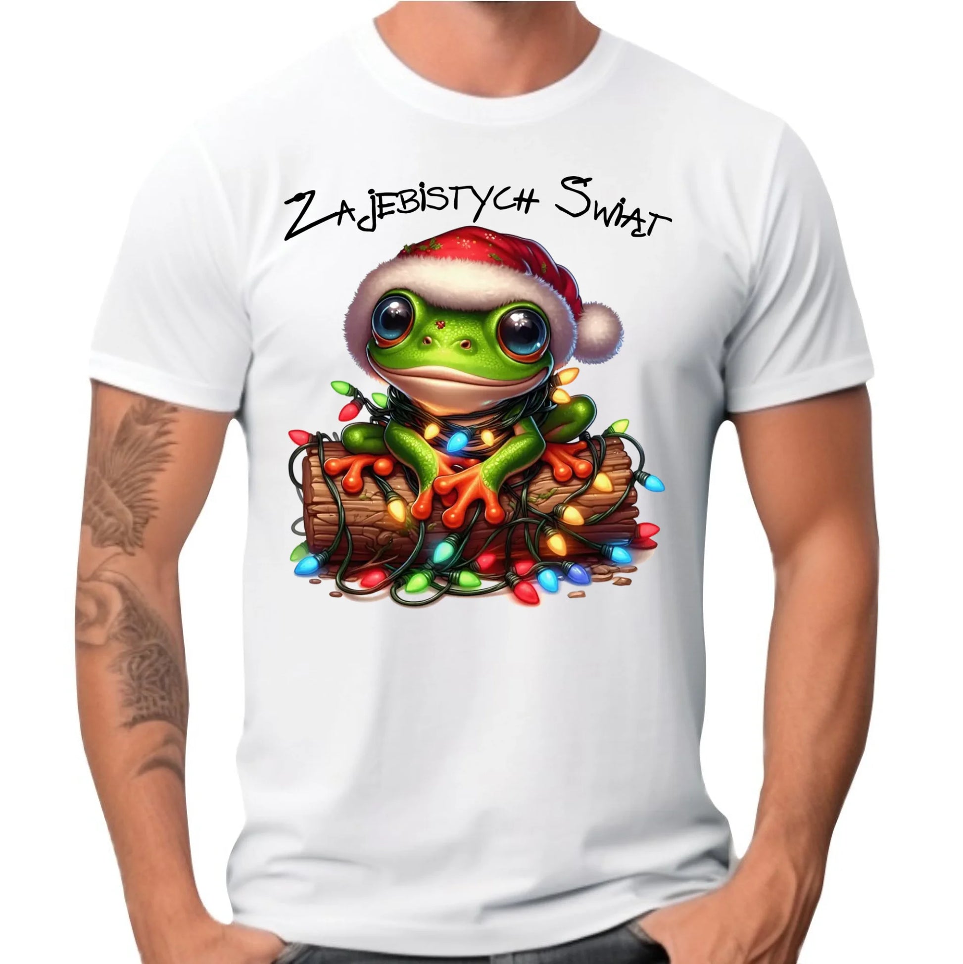 Koszulka męska świąteczna - Żaba - Żajebistych Świąt BN106 - StoryCups.pl