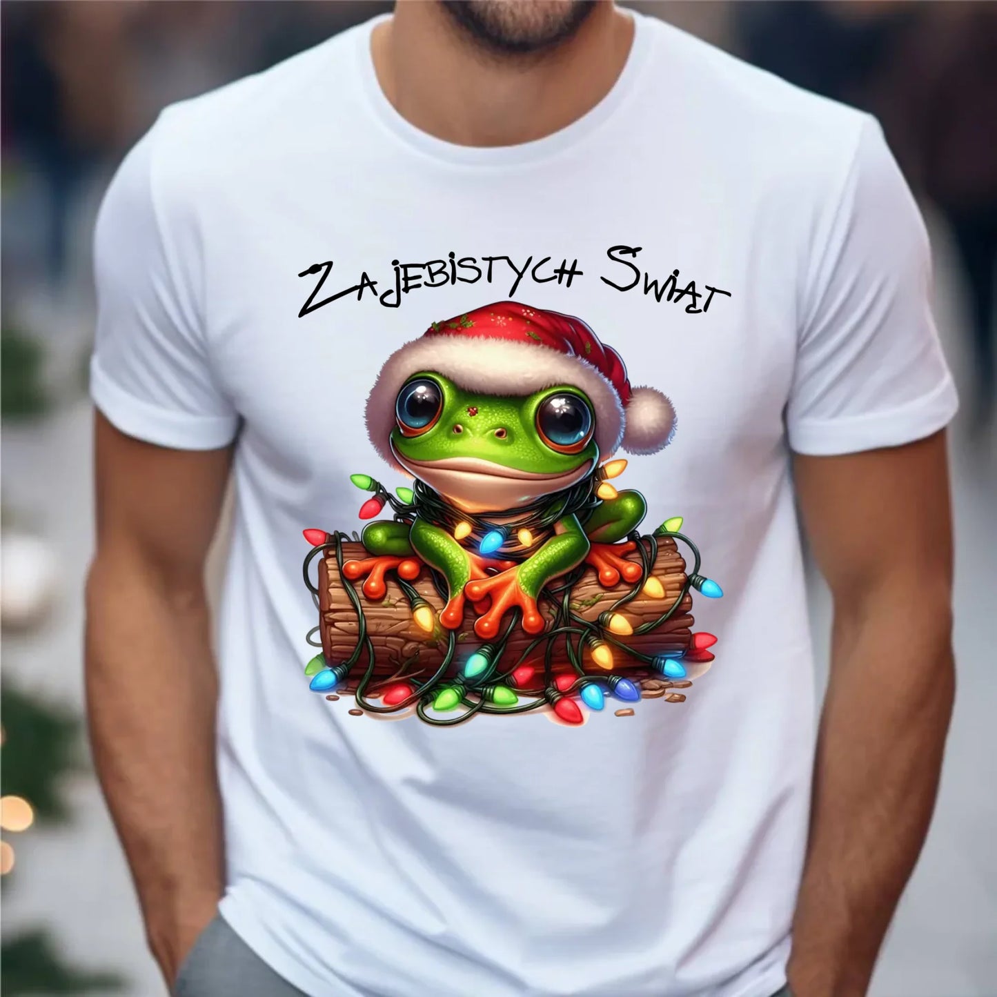 Koszulka męska świąteczna - Żaba - Żajebistych Świąt BN106 - StoryCups.pl