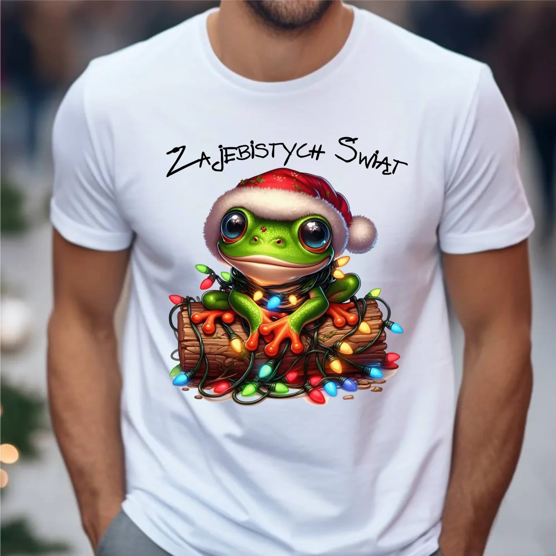 Koszulka męska świąteczna - Żaba - Żajebistych Świąt BN106 - StoryCups.pl