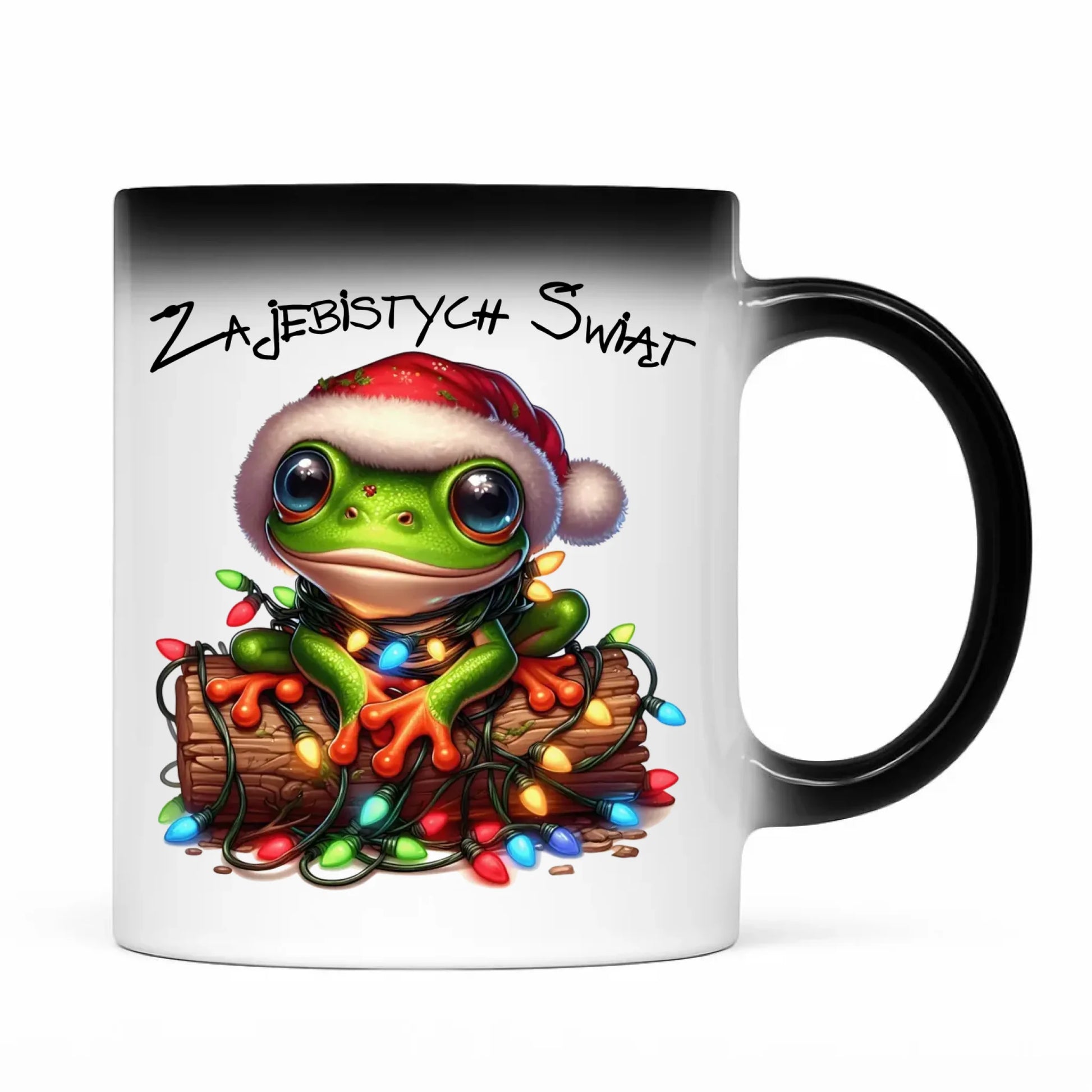 Kubek magiczny świąteczny - Żaba - Żajebistych Świąt BN106 - StoryCups.pl