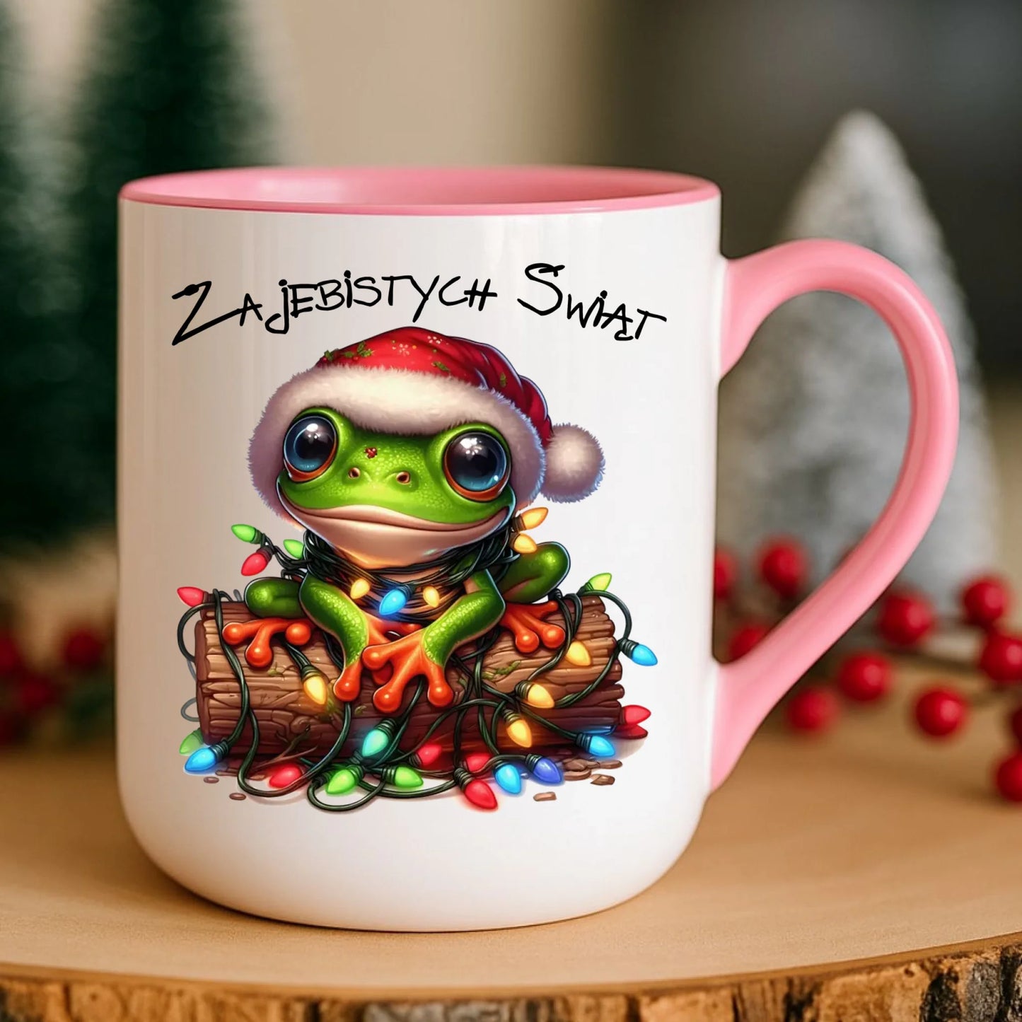 Kubek elegant świąteczny - Żaba - Żajebistych Świąt BN106 - StoryCups.pl