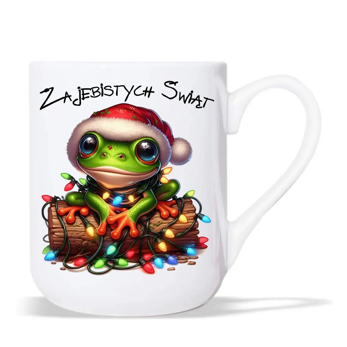 Kubek elegant świąteczny - Żaba - Żajebistych Świąt BN106 - StoryCups.pl