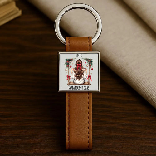 Brelok świąteczny - Dziewczyna na huśtawce - Świąteczny czas - personalizowany BN105 - StoryCups.pl