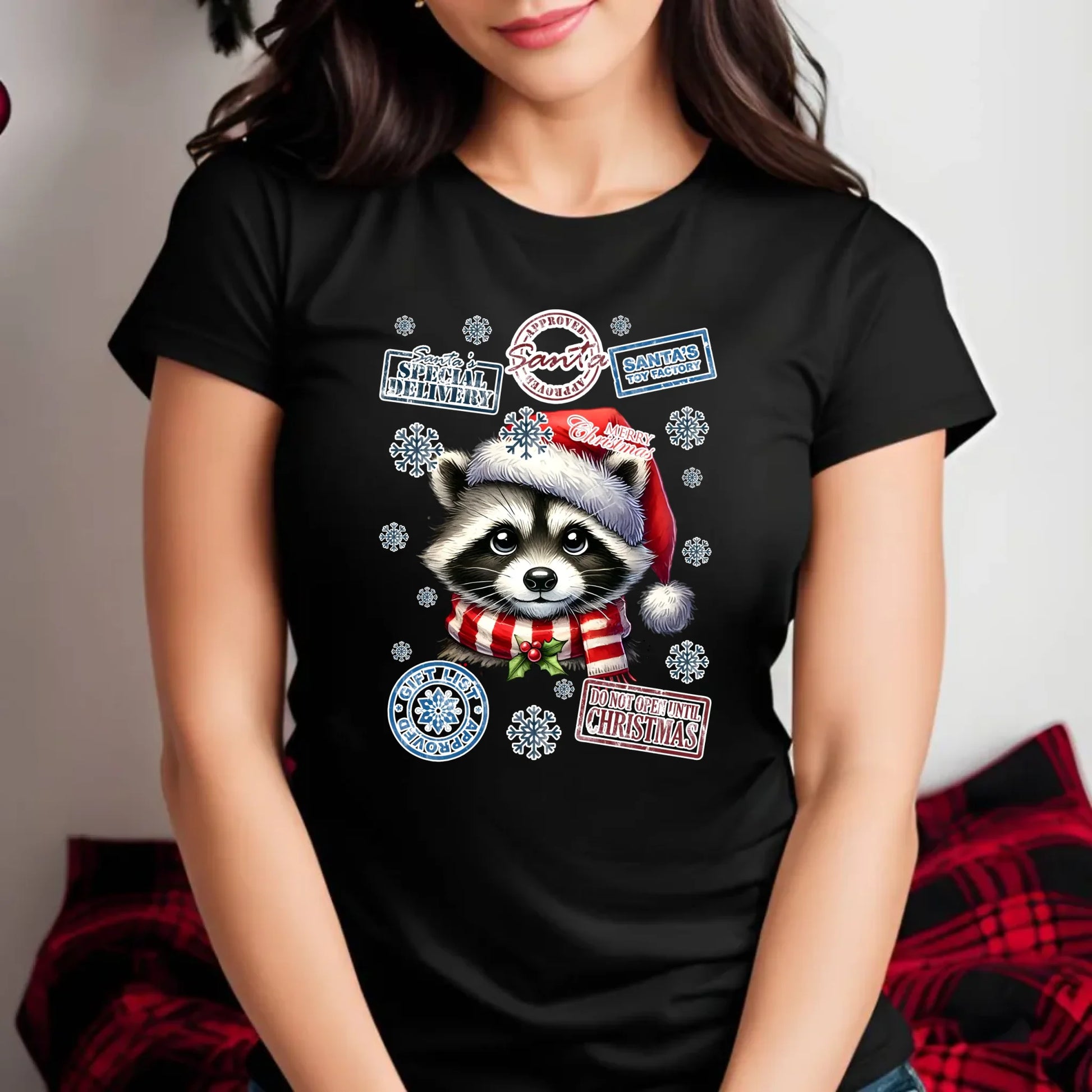 Koszulka damska świąteczna - Szop - Przesyłka od Mikołaja BN104 - StoryCups.pl