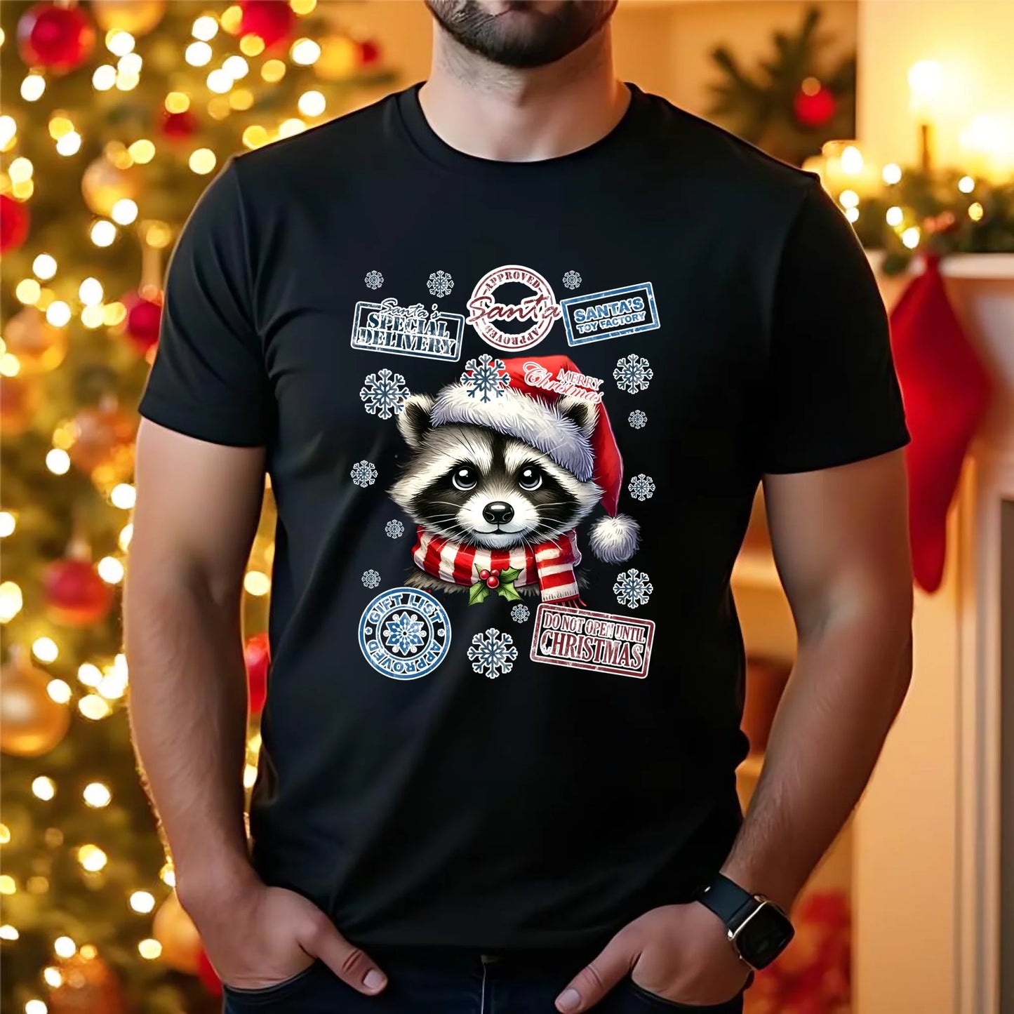 Koszulka męska świąteczna - Szop - Przesyłka od Mikołaja BN104 - StoryCups.pl