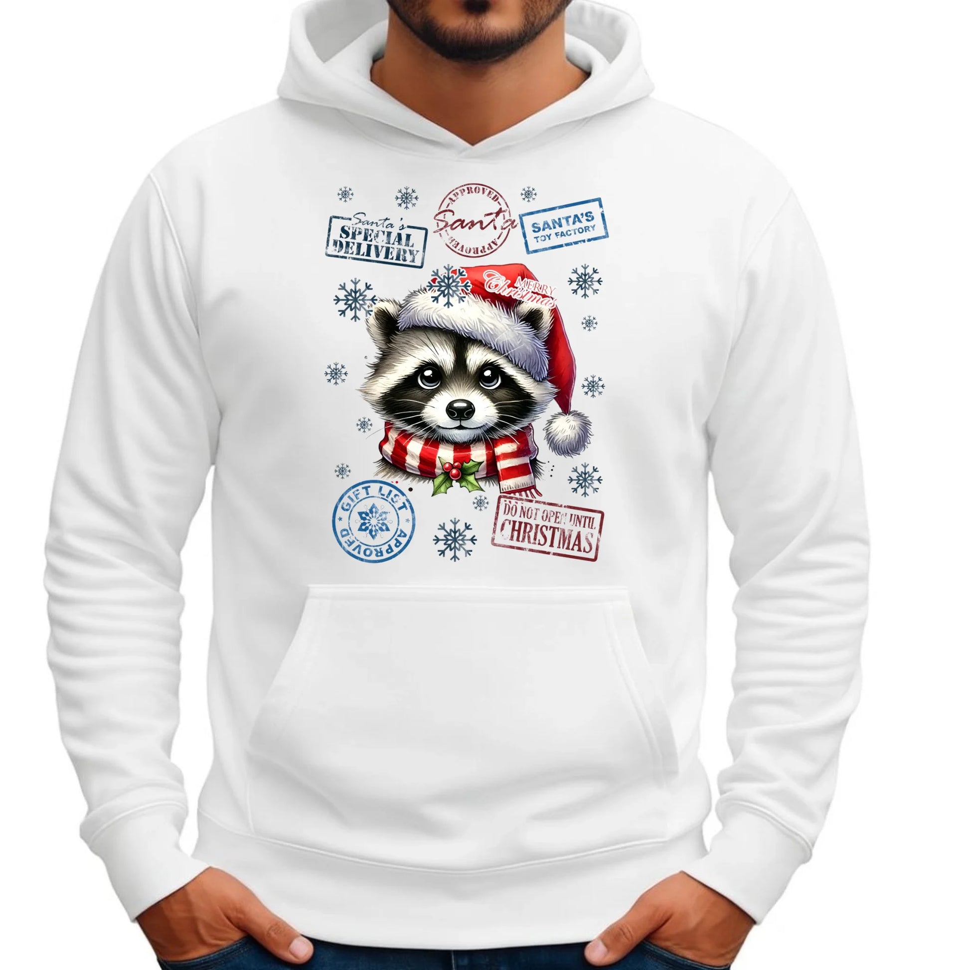 Bluza męska z kapturem świąteczna - Szop - Przesyłka od Mikołaja BN104 - StoryCups.pl