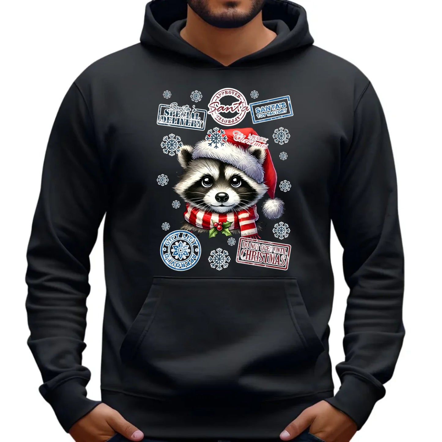 Bluza męska z kapturem świąteczna - Szop - Przesyłka od Mikołaja BN104 - StoryCups.pl