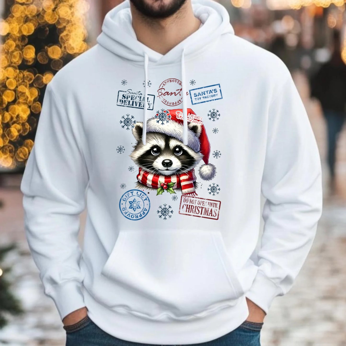 Bluza męska z kapturem świąteczna - Szop - Przesyłka od Mikołaja BN104 - StoryCups.pl