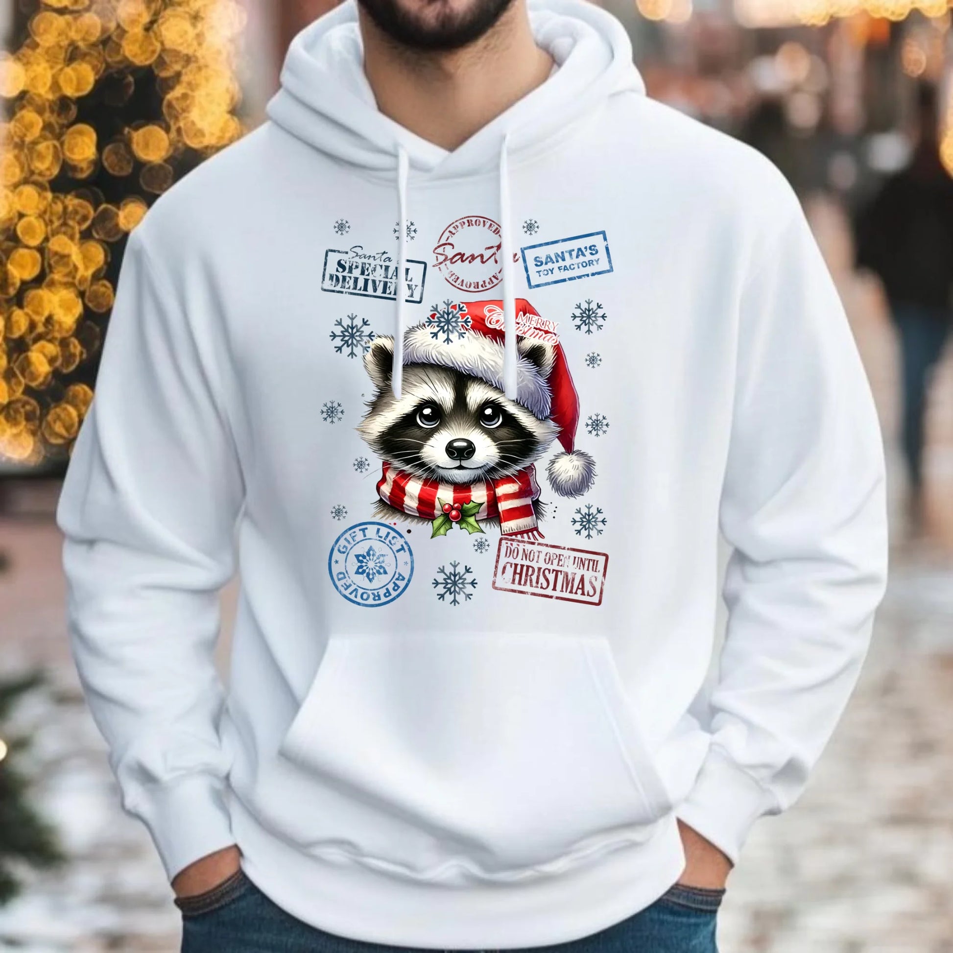 Bluza męska z kapturem świąteczna - Szop - Przesyłka od Mikołaja BN104 - StoryCups.pl