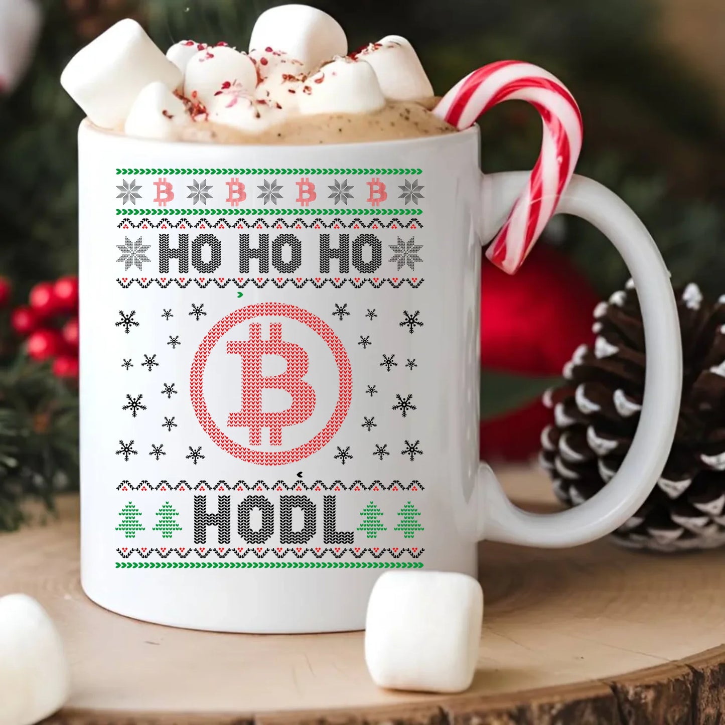 Kubek świąteczny - Bitcoin - Ho Ho hodl BN103 - StoryCups.pl