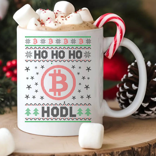 Kubek świąteczny - Bitcoin - Ho Ho hodl BN103 - StoryCups.pl