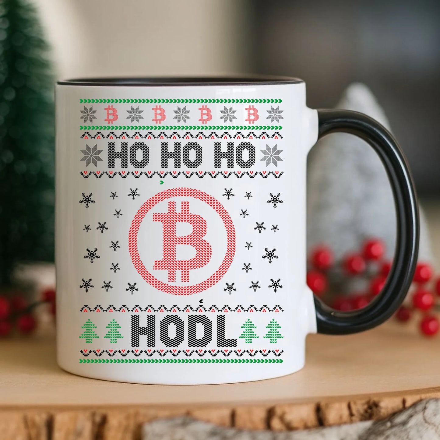 Kubek świąteczny - Bitcoin - Ho Ho hodl BN103 - StoryCups.pl