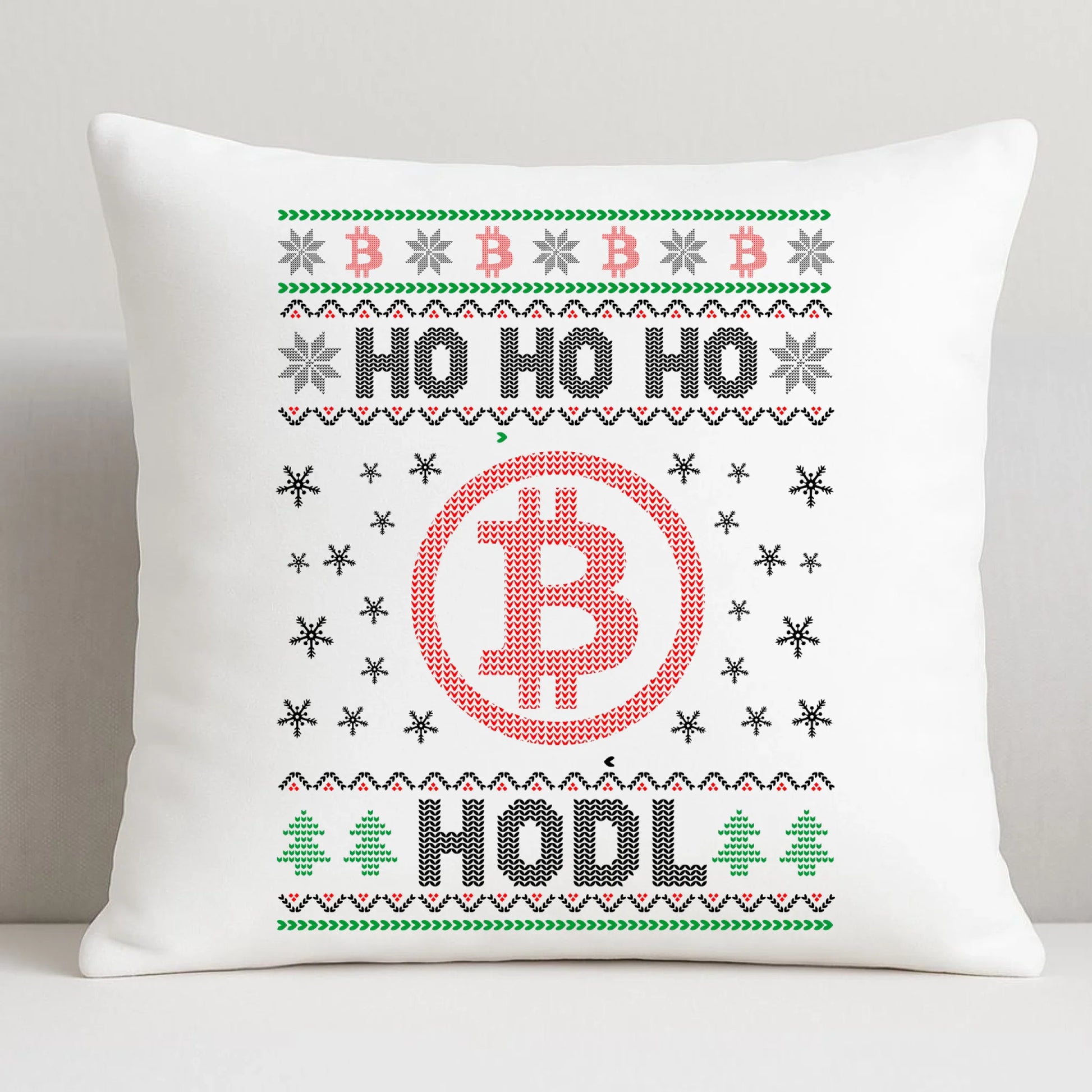 Poduszka świąteczna - Bitcoin - Ho Ho hodl BN103 - StoryCups.pl