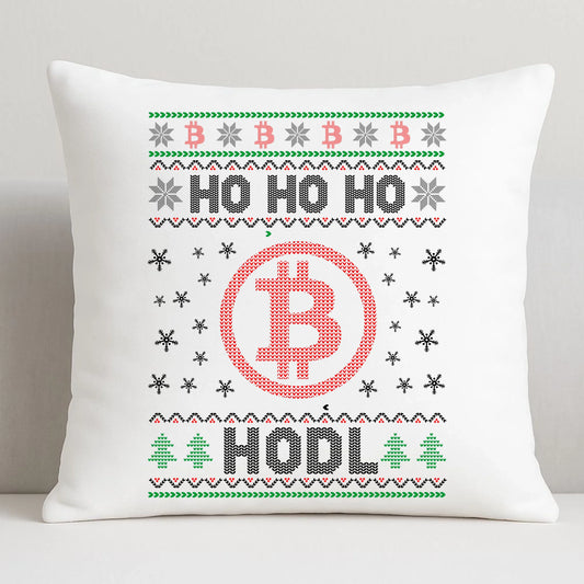 Poduszka świąteczna - Bitcoin - Ho Ho hodl BN103 - StoryCups.pl