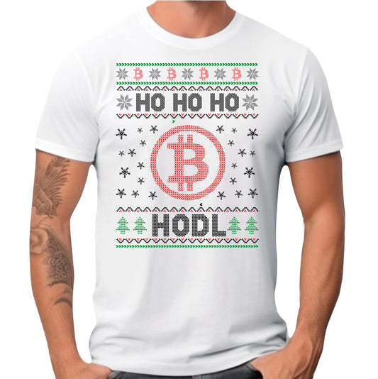 Koszulka męska świąteczna - Bitcoin - Ho Ho hodl BN103 - StoryCups.pl