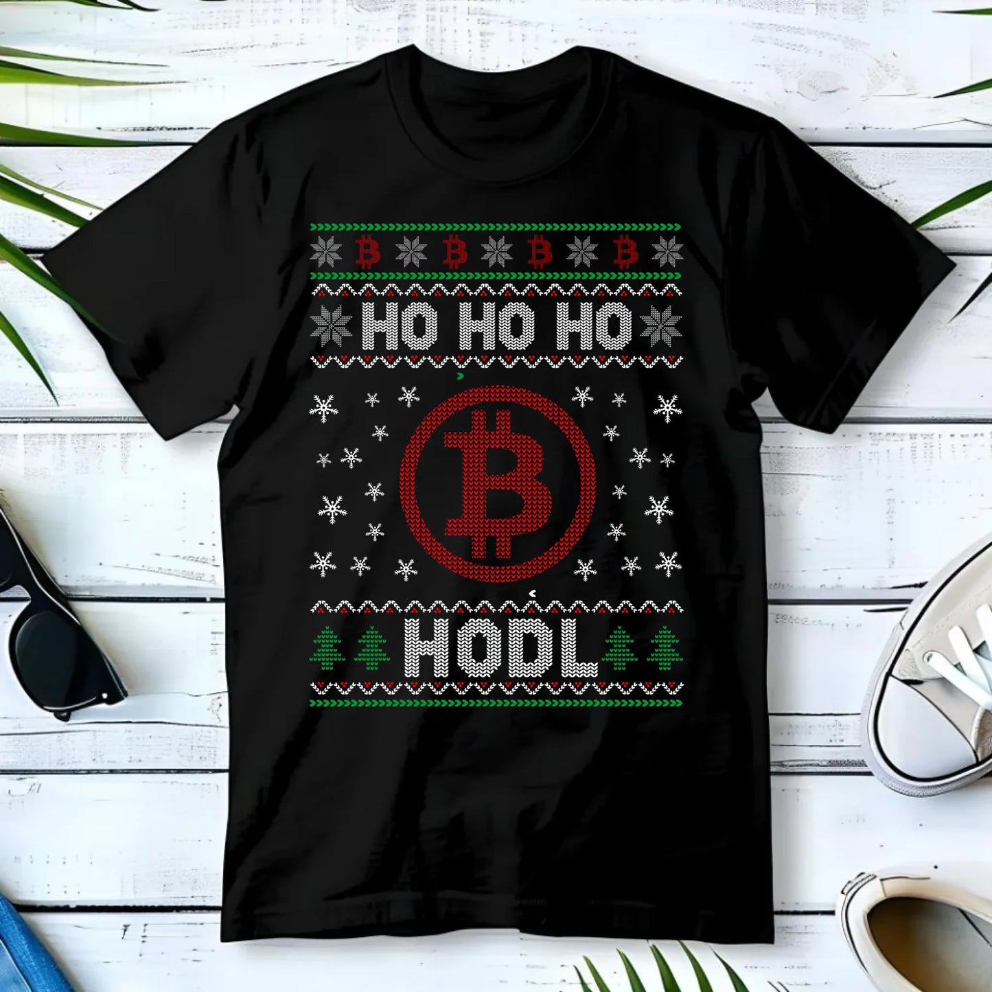 Koszulka męska świąteczna - Bitcoin - Ho Ho hodl BN103 - StoryCups.pl