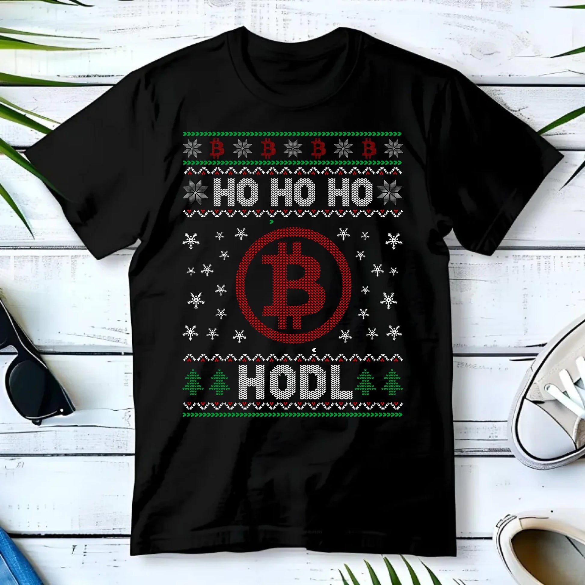 Koszulka męska świąteczna - Bitcoin - Ho Ho hodl BN103 - StoryCups.pl