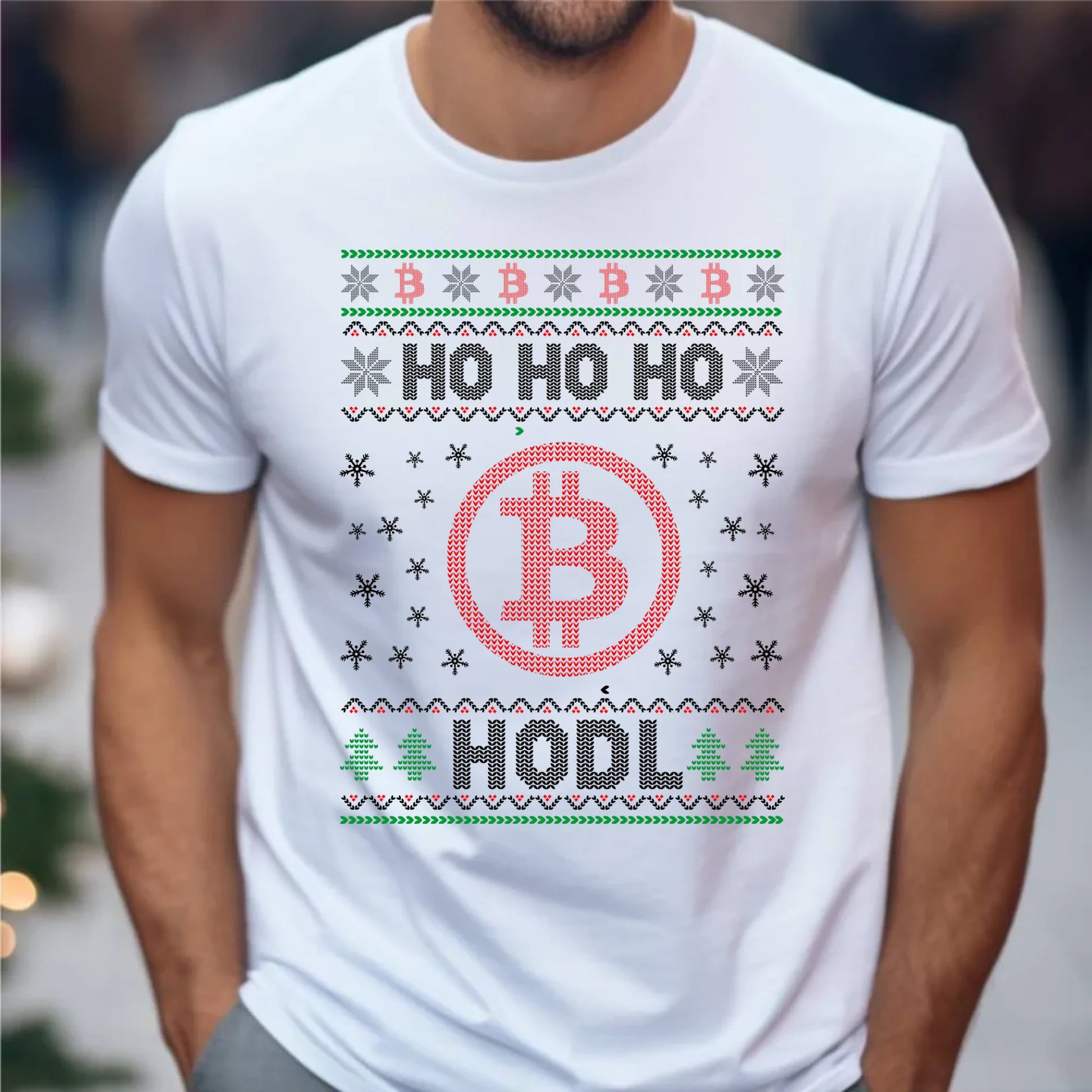 Koszulka męska świąteczna - Bitcoin - Ho Ho hodl BN103 - StoryCups.pl