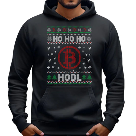 Bluza męska z kapturem świąteczna - Bitcoin - Ho Ho hodl BN103 - StoryCups.pl
