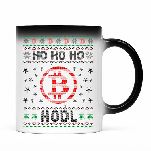 Kubek magiczny świąteczny - Bitcoin - Ho Ho hodl BN103 - StoryCups.pl