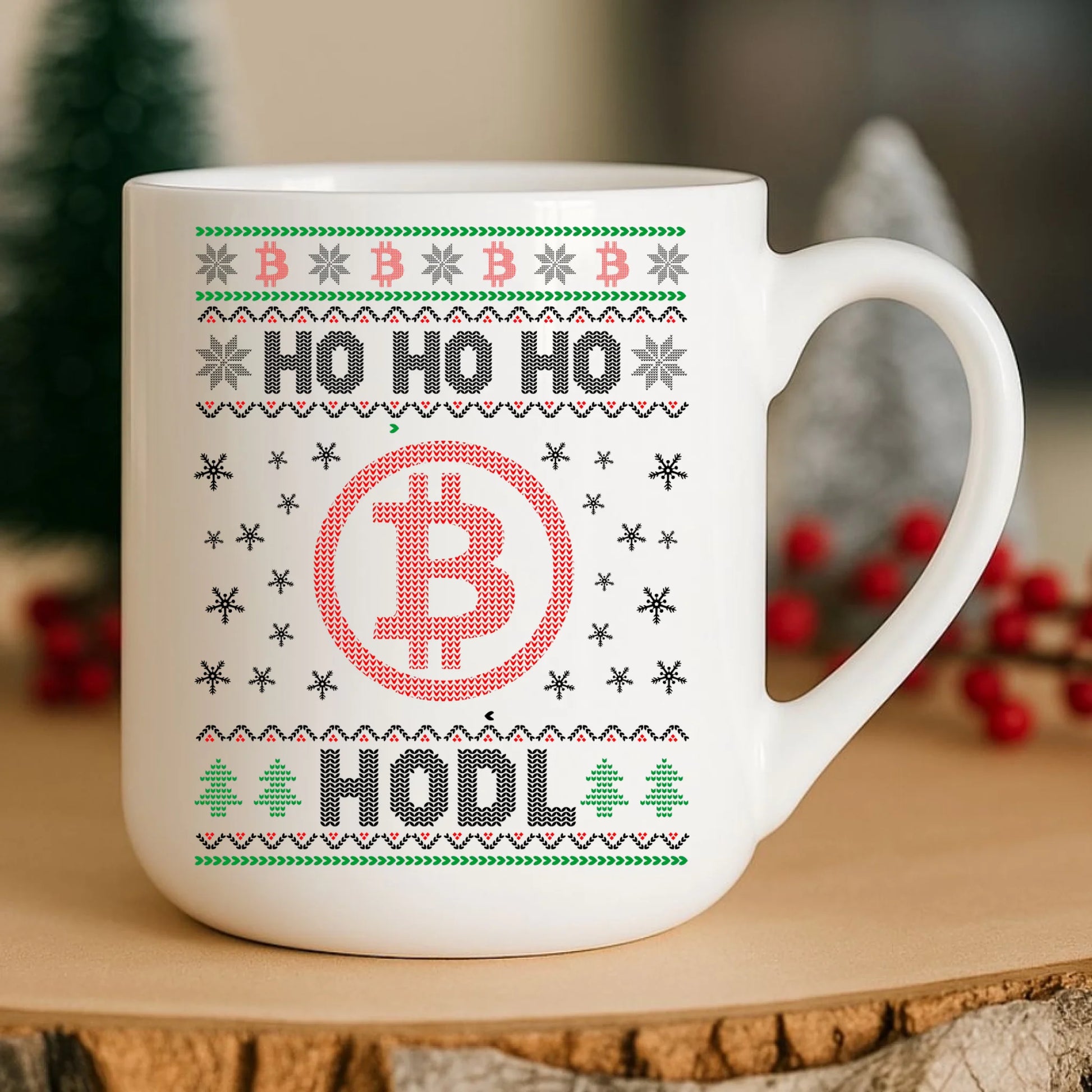 Kubek elegant świąteczny - Bitcoin - Ho Ho hodl BN103 - StoryCups.pl