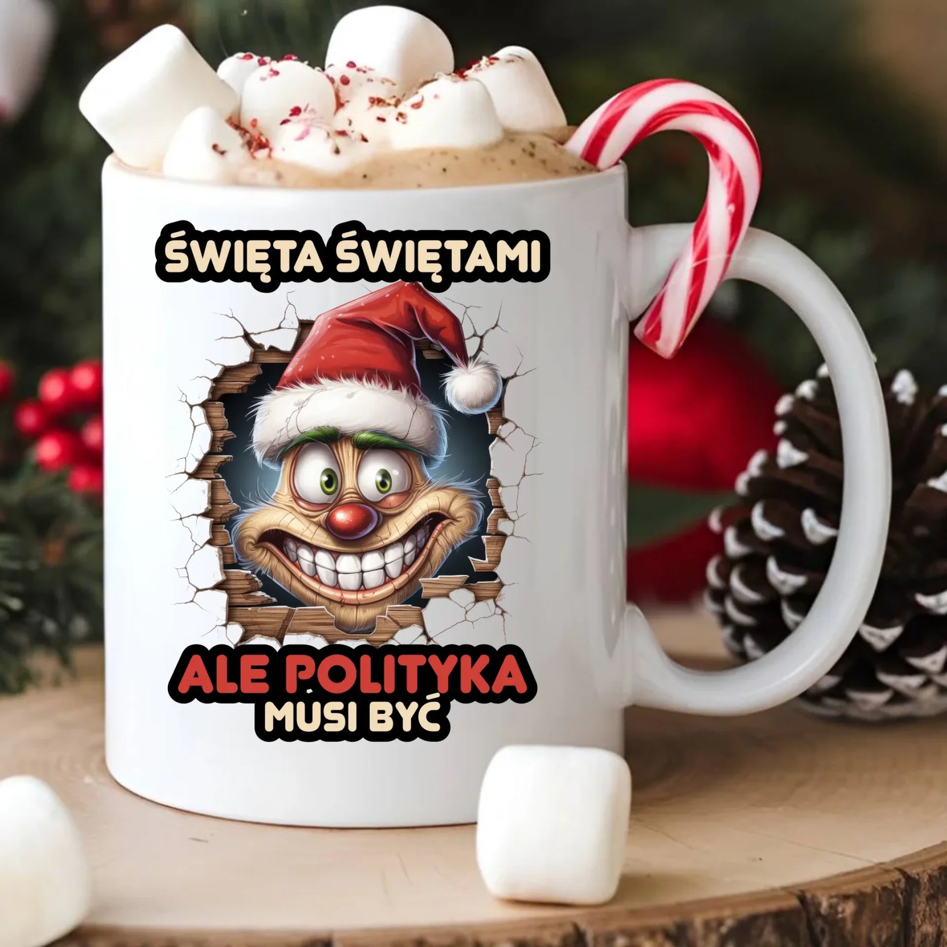 Kubek świąteczny - Święta świętami ale polityka musi być BN102 - StoryCups.pl