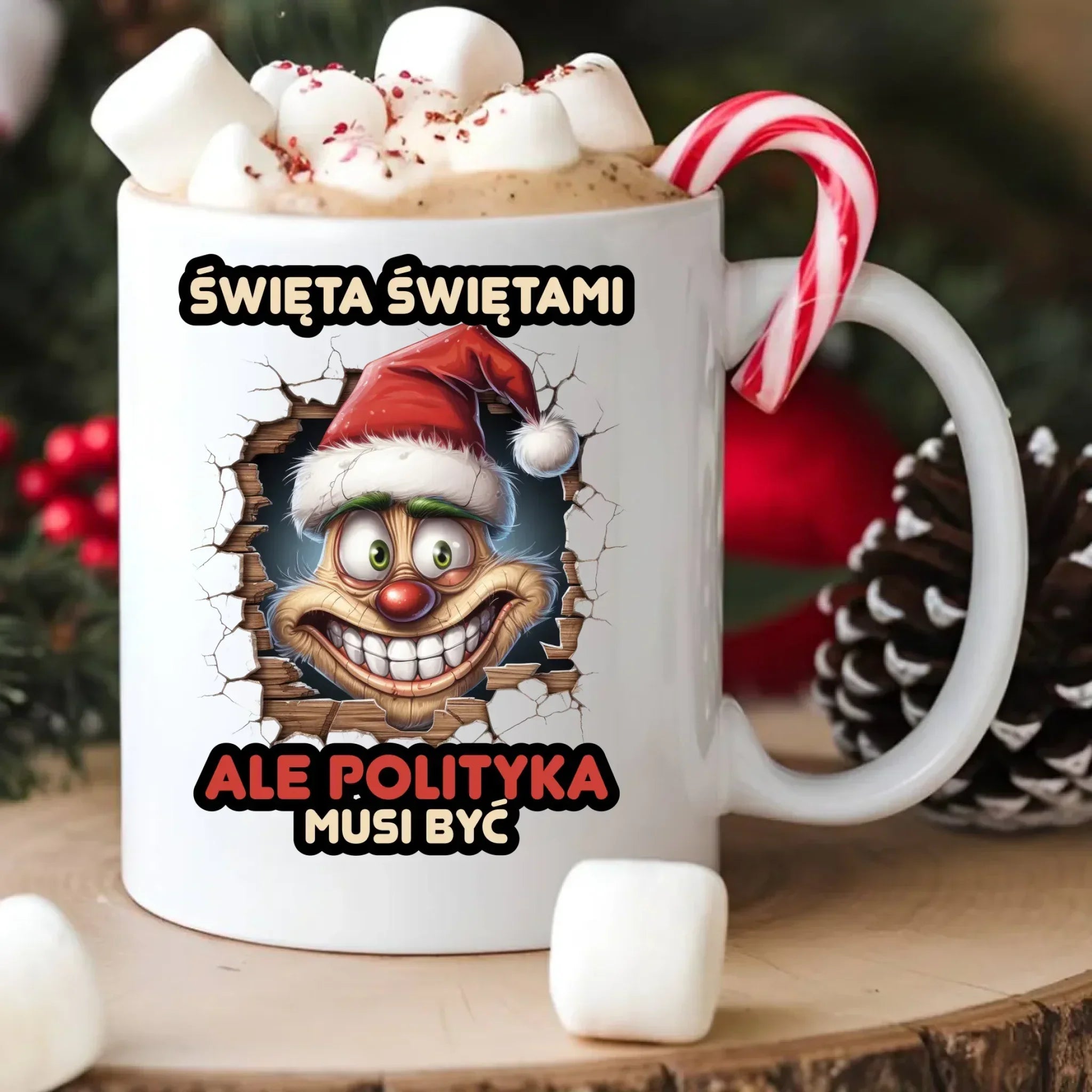 Kubek świąteczny - Święta świętami ale polityka musi być BN102 - StoryCups.pl