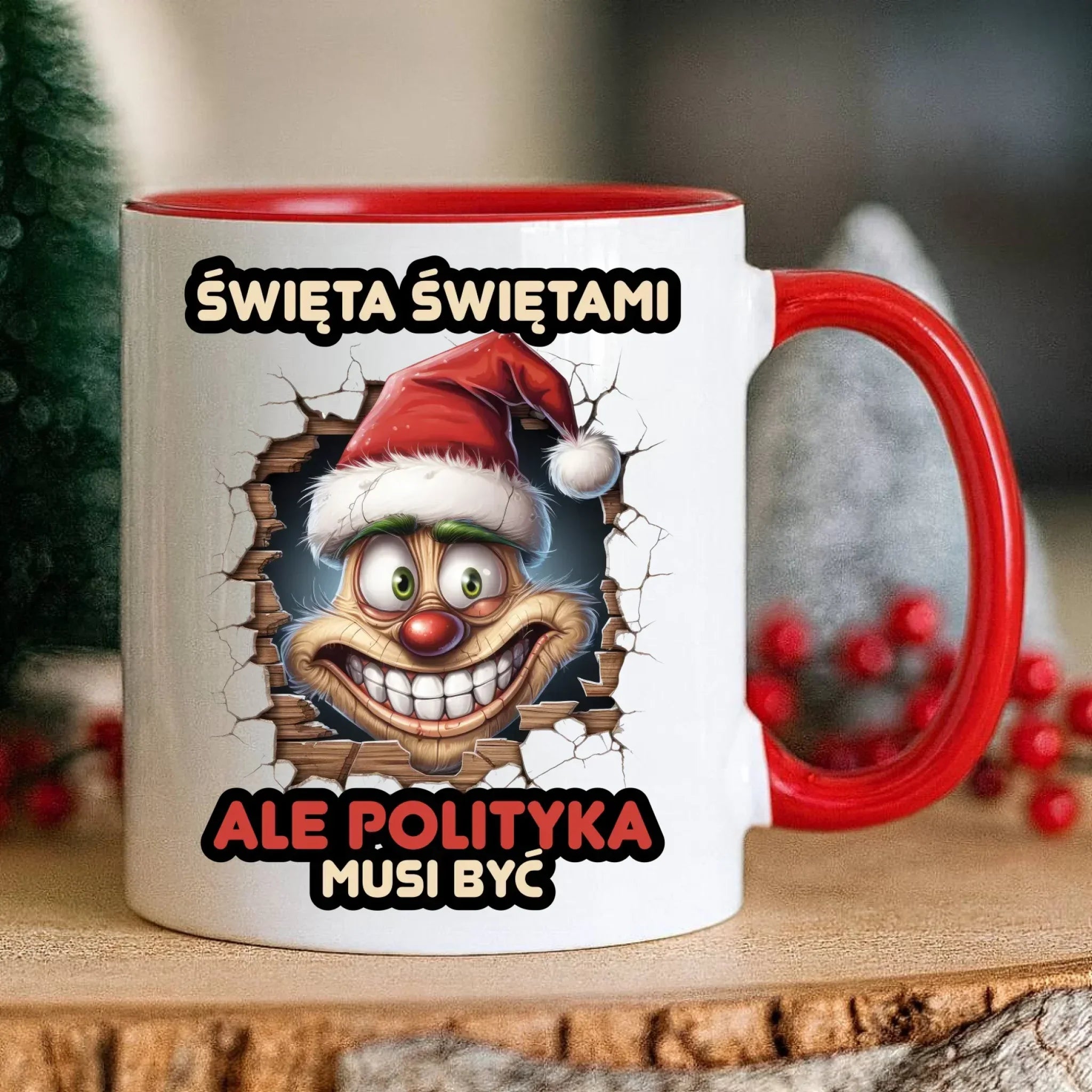 Kubek świąteczny - Święta świętami ale polityka musi być BN102 - StoryCups.pl