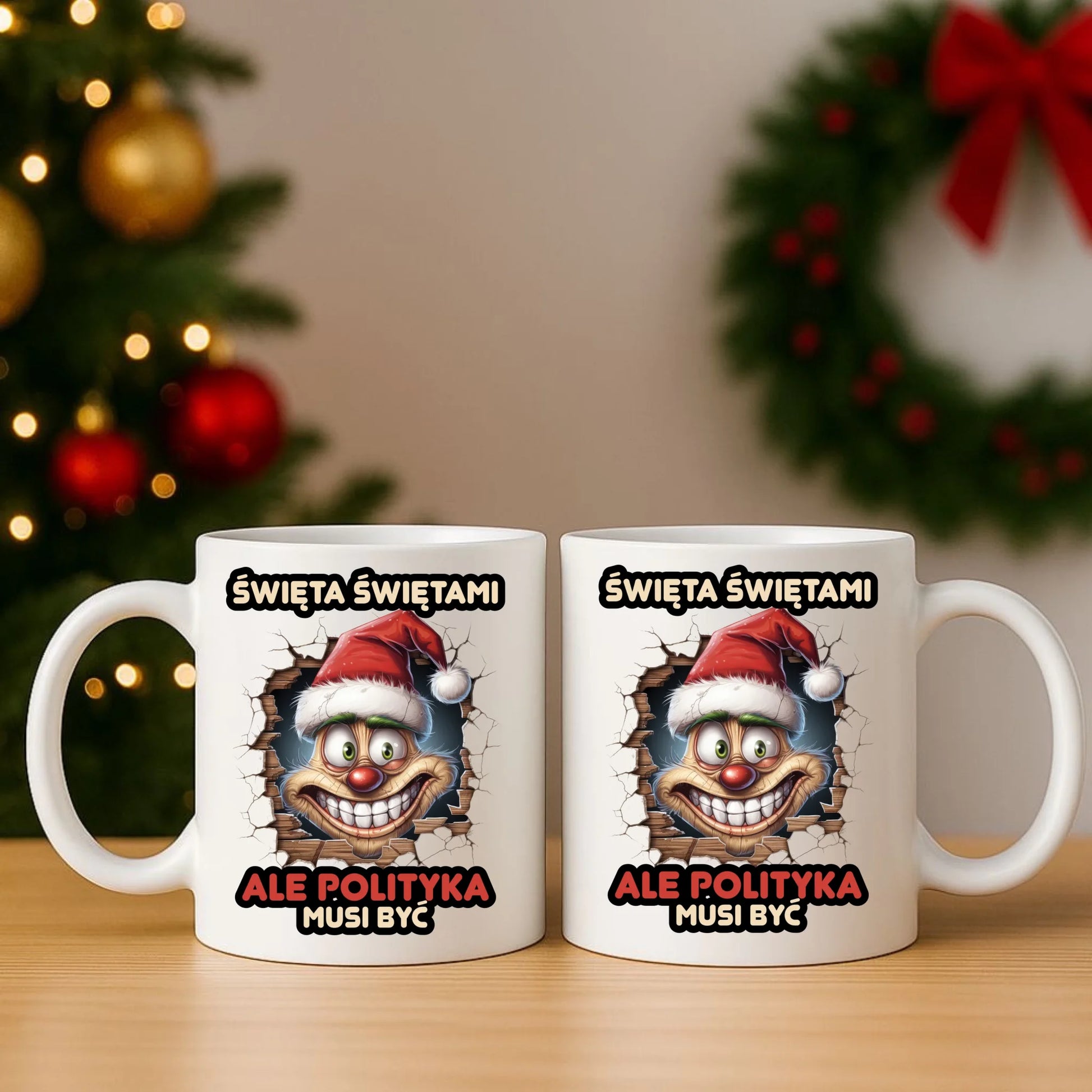 Zestaw poduszka i kubek świąteczny - Święta świętami ale polityka musi być BN102 - StoryCups.pl