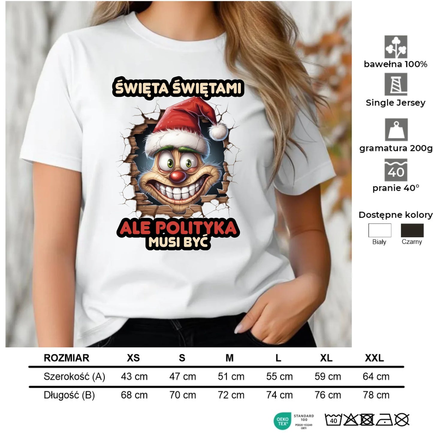 Koszulka damska świąteczna - Święta świętami ale polityka musi być BN102 - StoryCups.pl