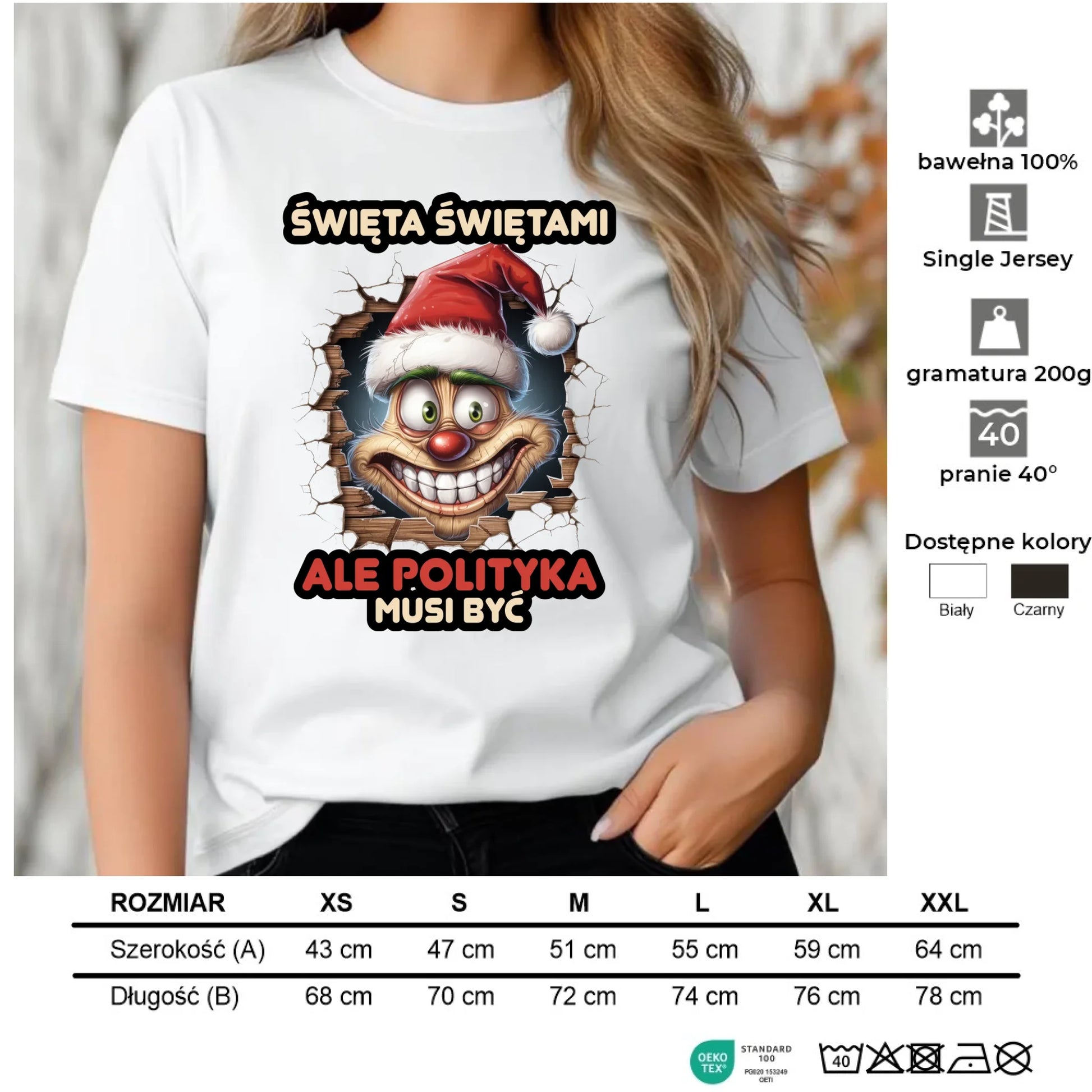 Koszulka damska świąteczna - Święta świętami ale polityka musi być BN102 - StoryCups.pl