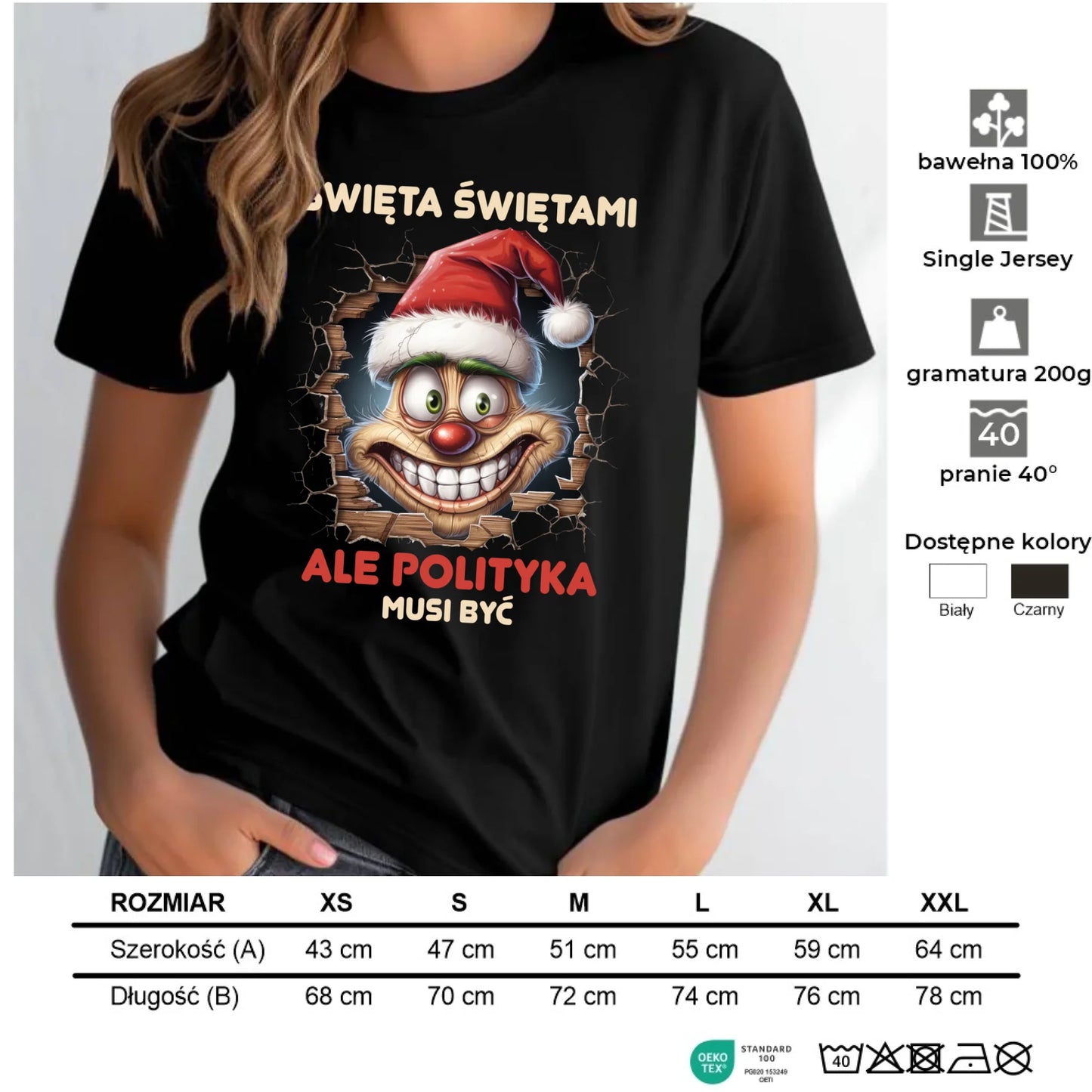 Koszulka damska świąteczna - Święta świętami ale polityka musi być BN102 - StoryCups.pl