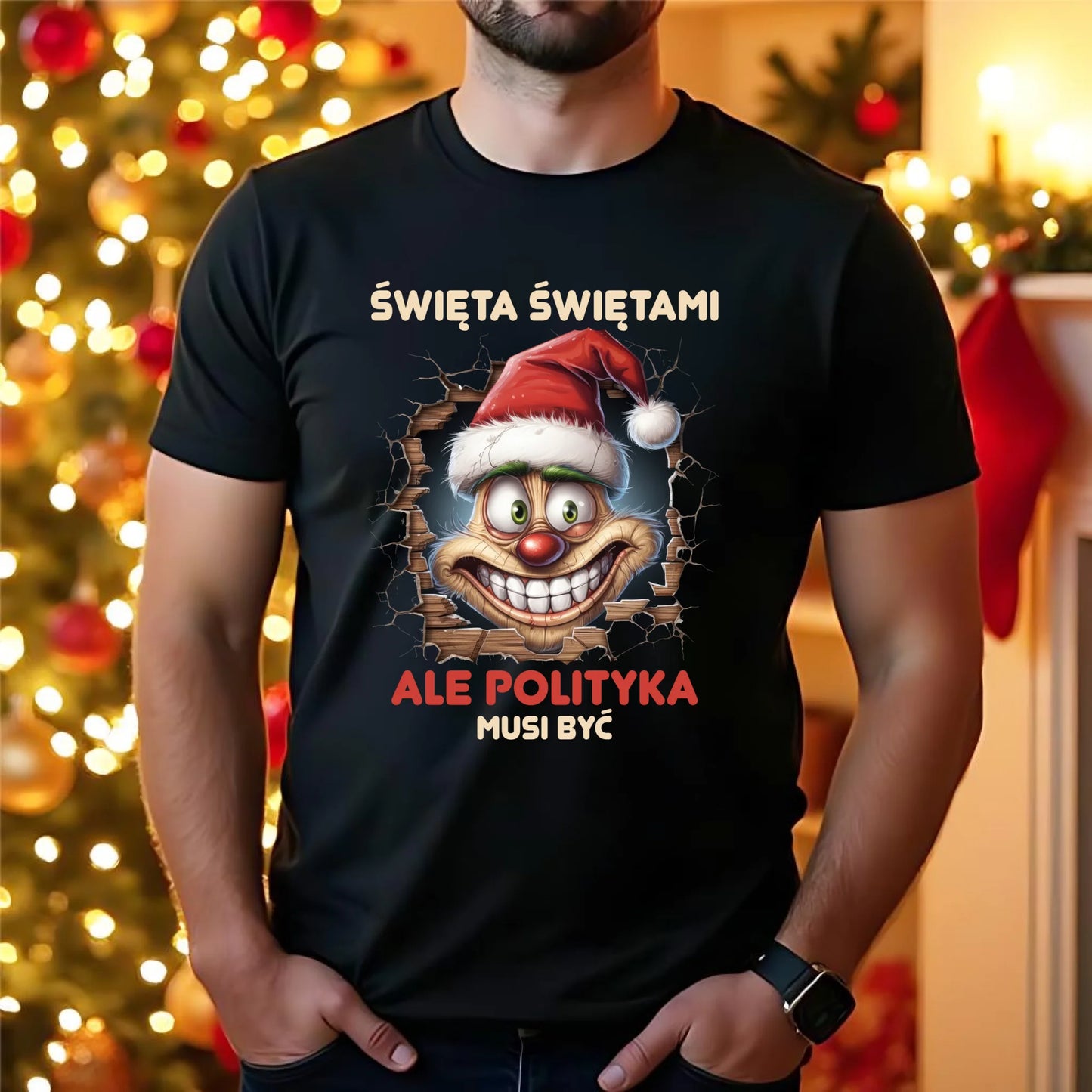 Koszulka męska świąteczna - Święta świętami ale polityka musi być BN102 - StoryCups.pl
