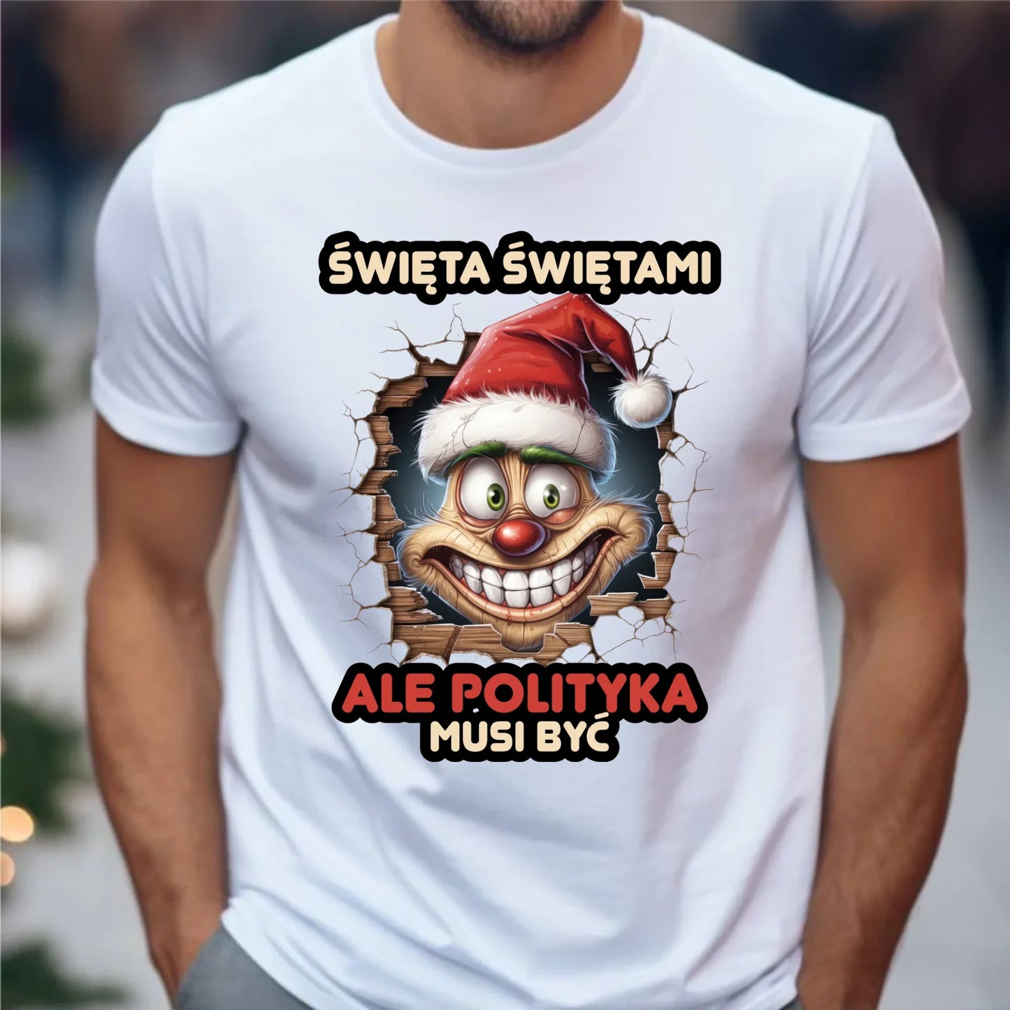 Koszulka męska świąteczna - Święta świętami ale polityka musi być BN102 - StoryCups.pl