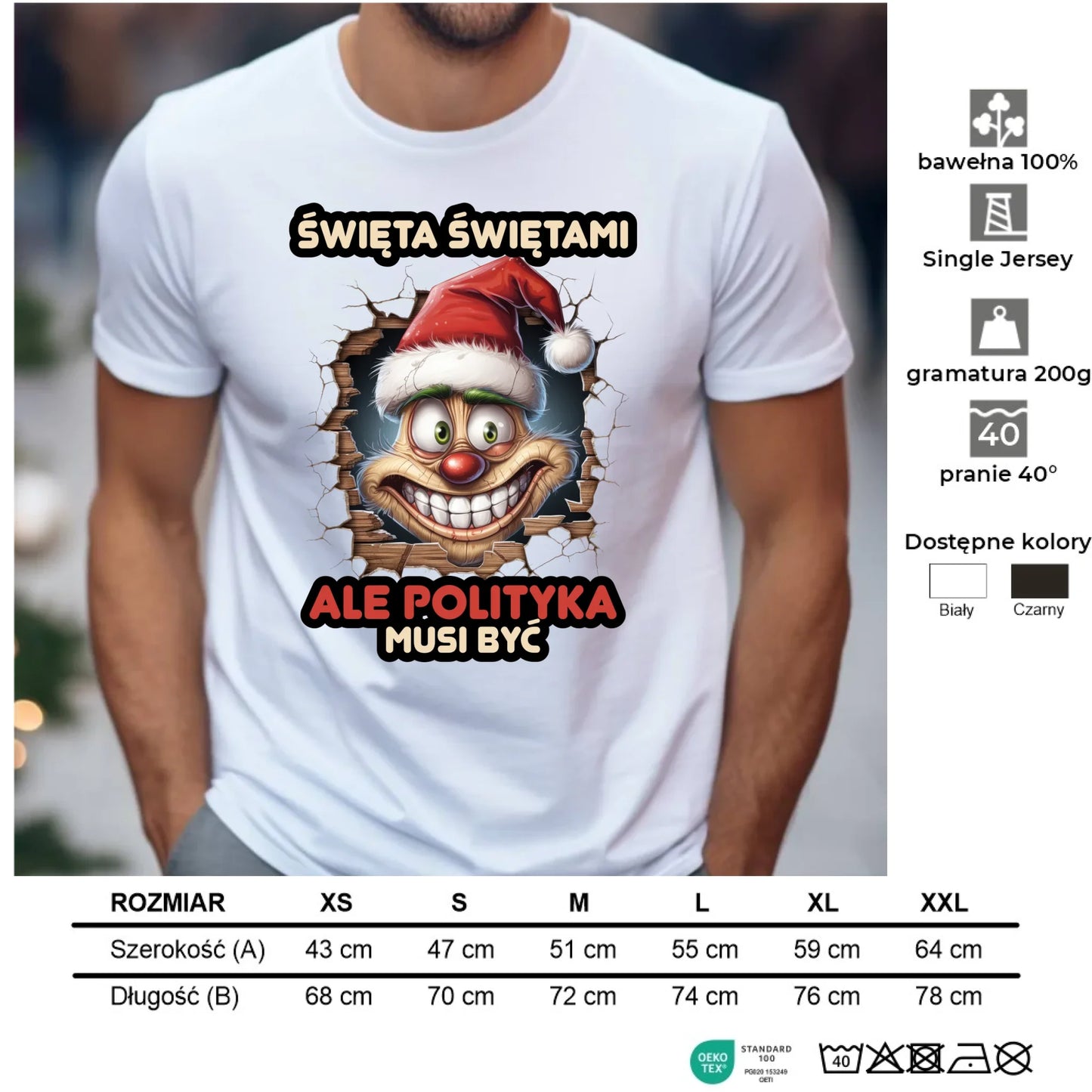 Koszulka męska świąteczna - Święta świętami ale polityka musi być BN102 - StoryCups.pl