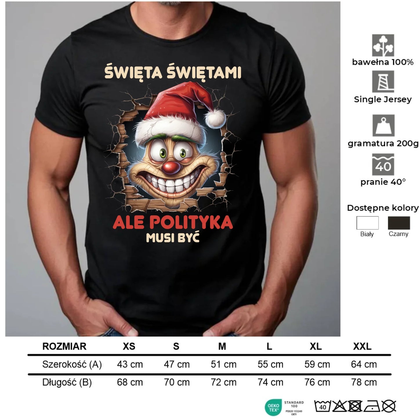 Koszulka męska świąteczna - Święta świętami ale polityka musi być BN102 - StoryCups.pl