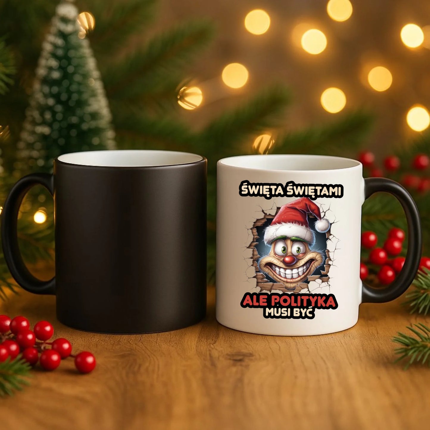 Kubek magiczny świąteczny - Święta świętami ale polityka musi być BN102 - StoryCups.pl
