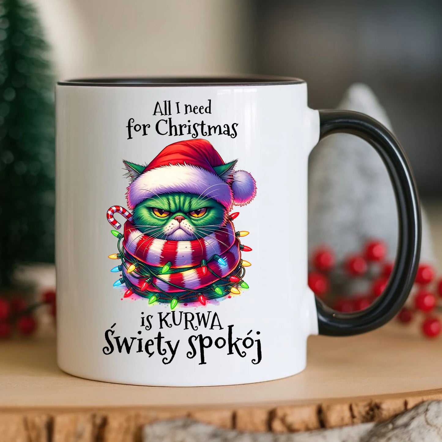Kubek świąteczny - All I need for Christmas is ku*wa święty spokój - bez cenzury BN101 - StoryCups.pl