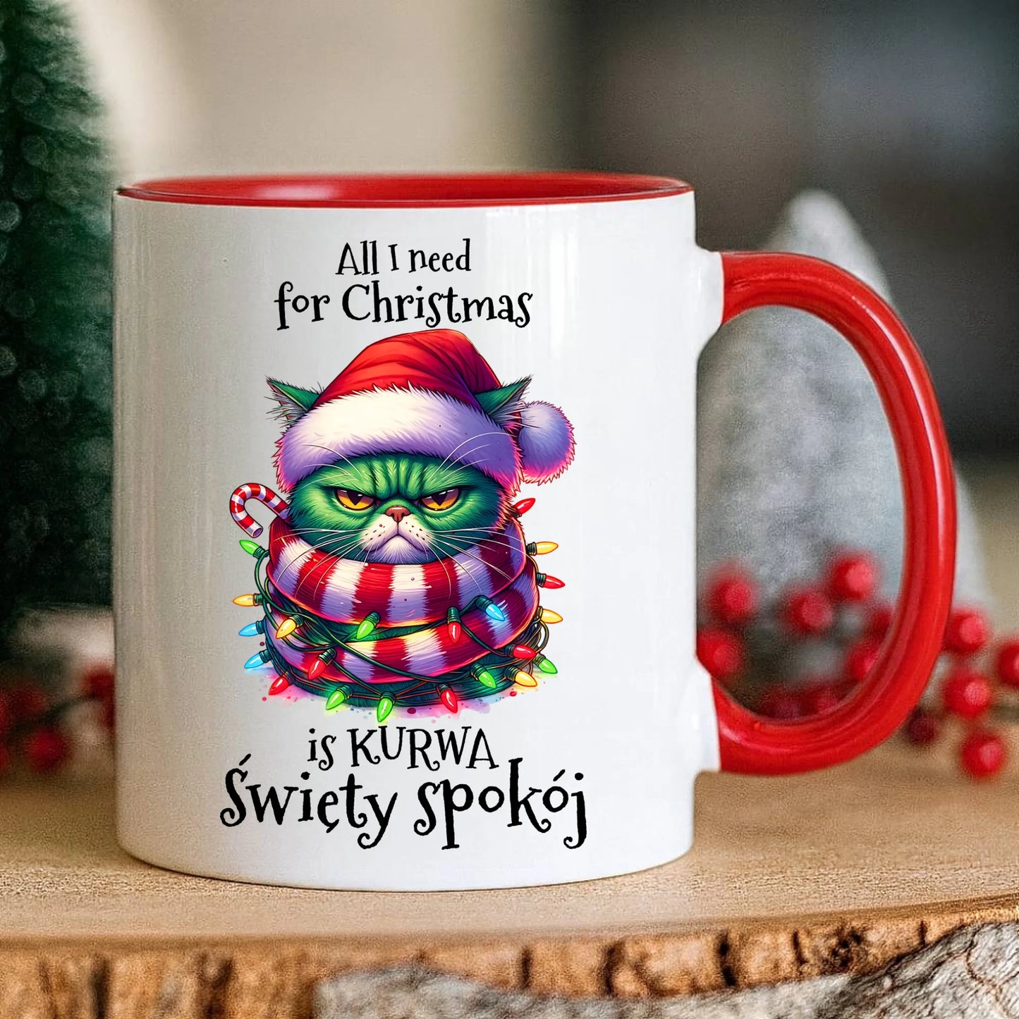 Kubek świąteczny - All I need for Christmas is ku*wa święty spokój - bez cenzury BN101 - StoryCups.pl